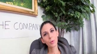 Strokies Boss babe Nikki Daniels strokes cock