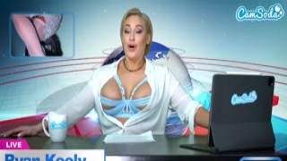 Ryan Keelys massive melons were heaving up and down as she squirmed in her chair while reading the evening news