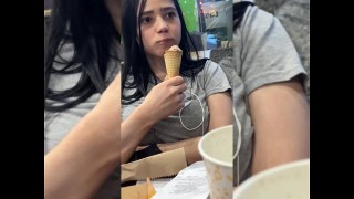 Unclean slut Kylee drawing cock in a cars and truck while the person is driving