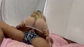 She sneaks into my room, her tits bouncing as she moves silently