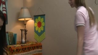Lesbian teen fingers bff after massage