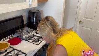 My stepmom was cooking her famous Thanksgiving dinner