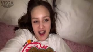 My little stepsister was laying on the couch, her dress hiked up to her waist, and I couldnt help but notice the wet spot on her panties