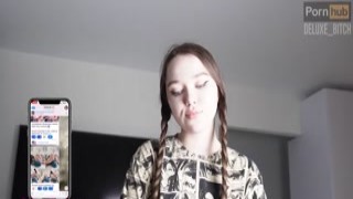 Deluxe_Bitch - Excited stepsister likes to suck hard cock. Cum in her mouth. Deluxe_Bitch