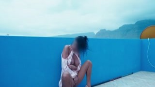 Beverlyciousxxx - Exhibitionist Wife - Risky Tits & Ass Flashing - Fingering on the Roof