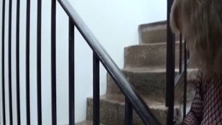 British Milf Auntie Trisha Solo Stair Play - OLDNANNY