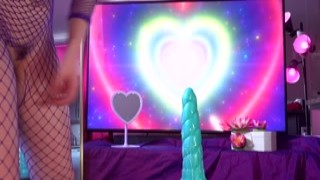Hot Round Ass Riding Hard On Big Dildo