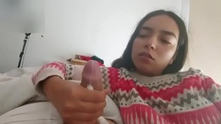 Horny tattooed slut strikes a couple of juicy sausages with enjoyment