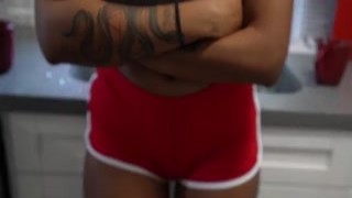 The horny cuck, desperate to see how big his wifes dick was, watched with bated breath as Zoey Sinn pulled out her thick, throbbing natural cock