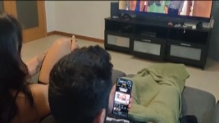 My fucking horny stepsister was caught me jerking off to porn, so she forced me to give her a delicious blowjob