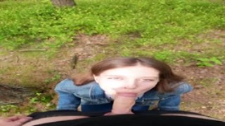 NikaBunny69 - I went for a walk after fucking at home and decided to suck him off again and swallow cum outdoors 2