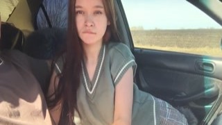 airaccoon - Schoolgirl gave a public blowjob in car and asked to take her home