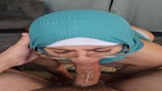 POV Sloppy Deepthroat While Eating Balls Mia Niqab