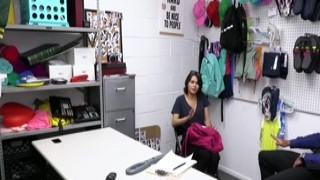 A teen shoplifter ass fucked by office