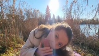 The tight little teenage slut was on her knees, sucking and slurping on the massive erection that filled her mouth and throat