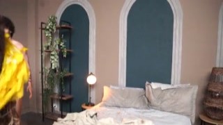 The brunette stepmom, with her big tits, found her stepsons cock hard and ready