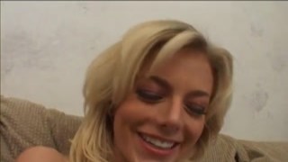 Blonde girl Angela Stone fucked by a big cock and gets