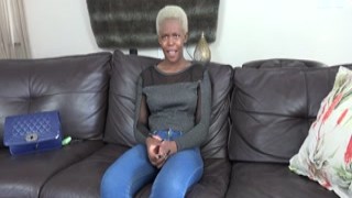 Big Black Ass Ebony Model Strips Down & Rides BWC American In Couch Casting