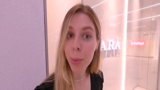 Milfetta - Unlucky Shoplifter Fucked in Mall Toilet - Real Public - Risky Sex - POV