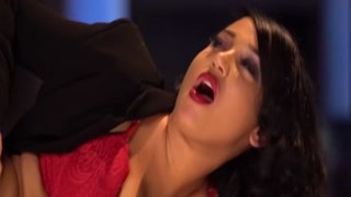 Curvy French MILF enjoys a big cock on the couch