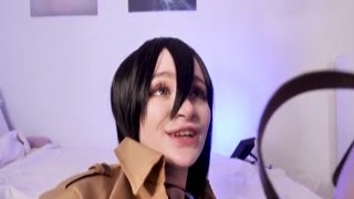 Mikasa was in her room, sitting on the bed when she heard a knock at the door