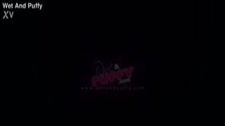 Cute Cayla sat on the bed, her tight blue shorts barely covering her plump pussy