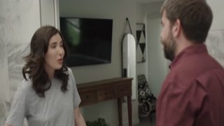 Wife is helped by professionals touches