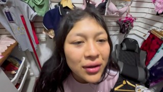 Bare boned teen swallows substantial dong and trips it one-on-one
