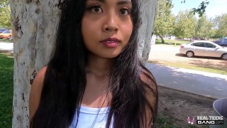 real teens - chesty asian luna mills does her first porn casting
