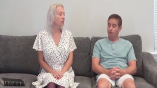 Step-mommy Stella wanted to feel her stepsons cock deep inside her pussy and then cum all over her face