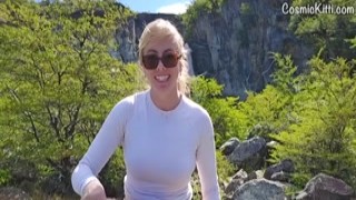 CosmicKitti - Caught Naked Waterfall Yoga!! LOST MY CLOTHES