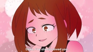 uraraka is fucked by midoriya after she declares her love for him