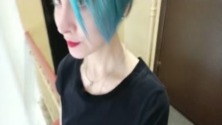 Forest Whore - Girl Fucks Herself While a Painter Worki
