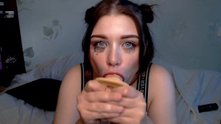 Natural Japanese cutie appreciates sucking scrumptious warm dick for cum