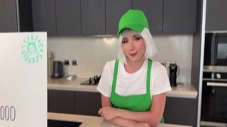 Sweetie Fox - PH - Blonde Barista in Shorts Offered to Rough Fuck her Hot Holes instead of Coffee POV