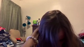 Slutty chick Samantha Rone sprays and gets her rectum fucked