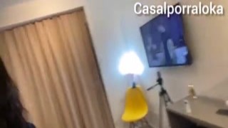 I was having a girls night with Elisa Sanches when her horny husband barged in and licked her tight asshole right there on the couch